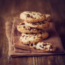 chocolate chip cookies stack