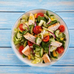 greek chicken salad in bowl (1)